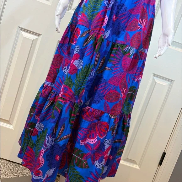 Sugarlips Vibrant Blue and Pink Floral Maxi Dress - Picture 5 of 8